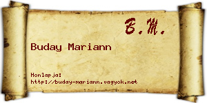 Buday Mariann névjegykártya
