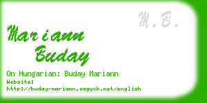 mariann buday business card